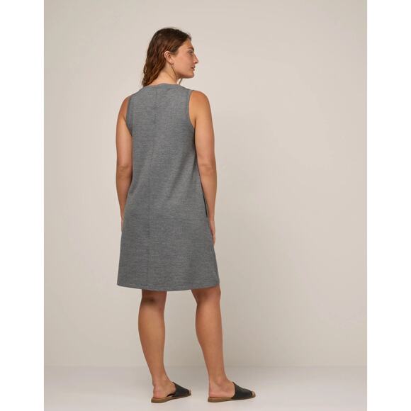Wool& Sierra Casual Wool Blend Tank Dress Charcoal Heather Medium Long - Picture 3 of 10
